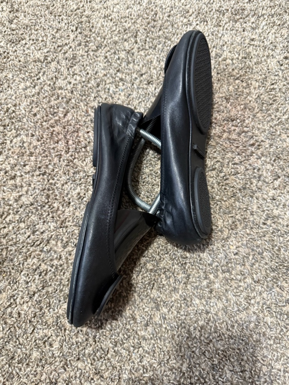 Tory Burch Black Logo Round-Toe Ballet Flats - Picture 3 of 5